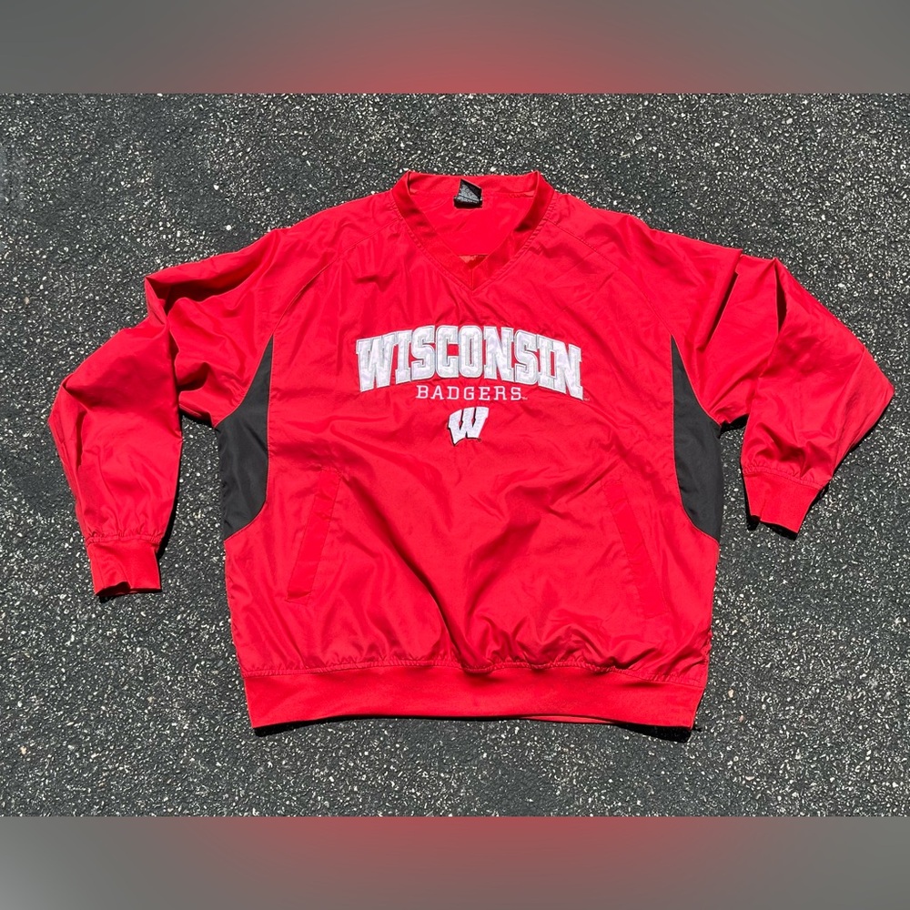 Vintage | ProEdge | Wisconsin Badgers | Red Pullover | Windbreaker |Jacket | L